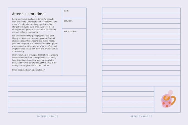 50 Things to do Before You're 5 Journal