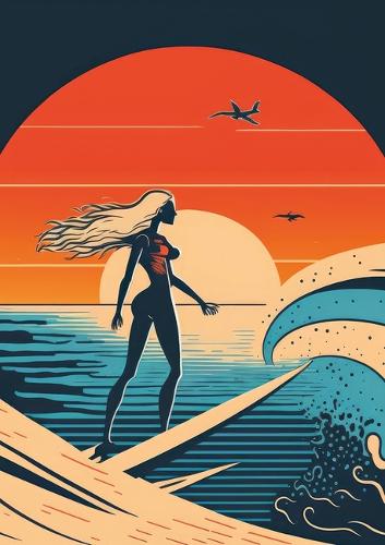 Surfer Girl Lined A5 Notebook