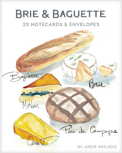 Brie & Baguette Notes: 20 Notecards & Envelopes