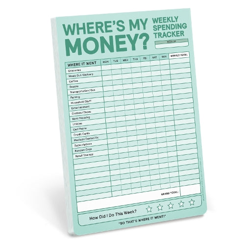 Where's My Money Weekly Budget Tracker Pad