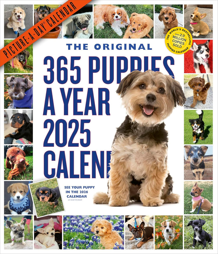 365 Puppies-a-Year, Picture-a-day 2025 Wall Calendar