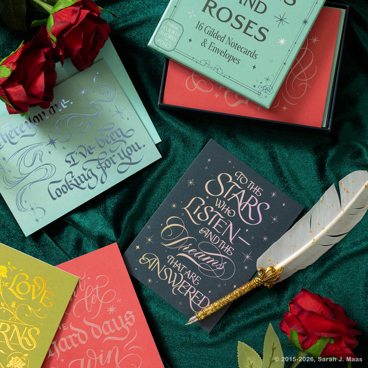 A Court of Thorns and Roses Official Gilded Notecards