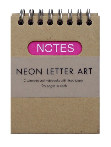 Neon Letter Art Spiral Bound Notebooks