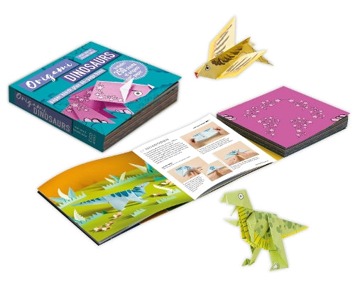Origami Dinosaurs Paper Block Plus 64-Page Book