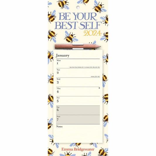 2024 Emma Bridgewater Bumblebee Week to View Magnetic Calendar